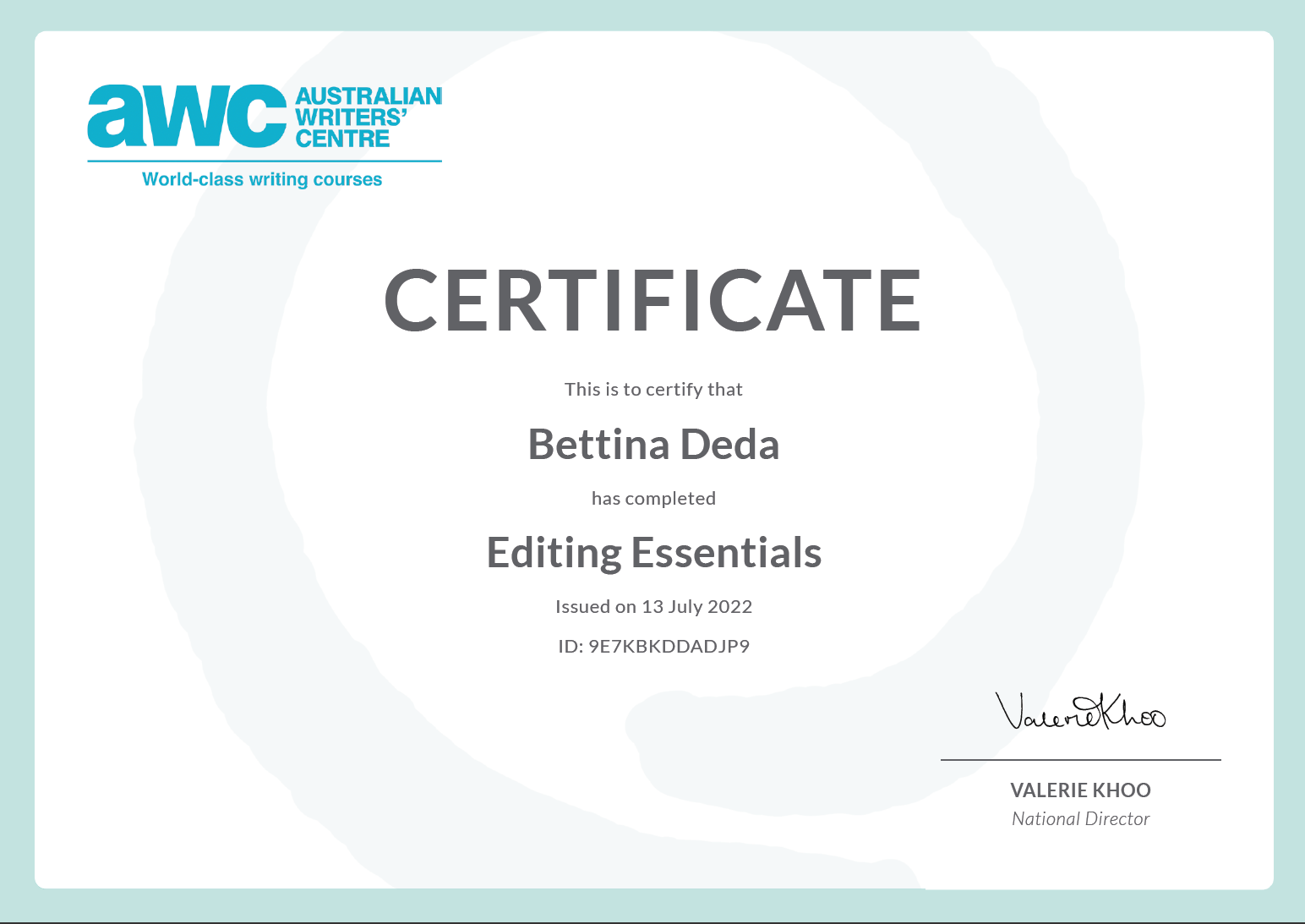 Editing Essentials, Bettina Deda